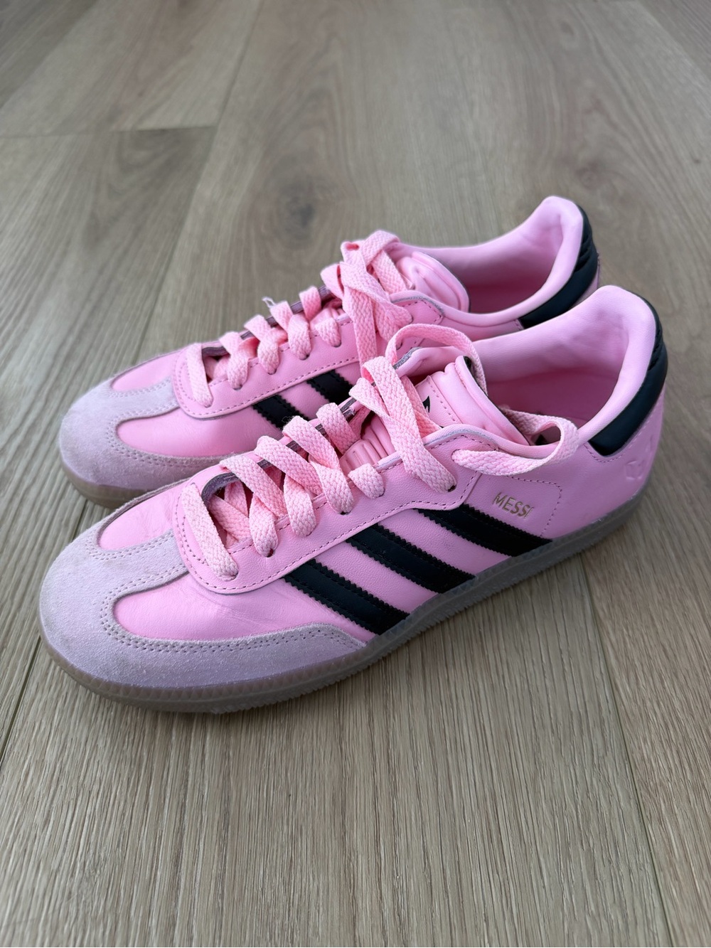 adidas Samba Messi Inter Miami Pink Black Gum Sole Sneakers Size US 5.5Y